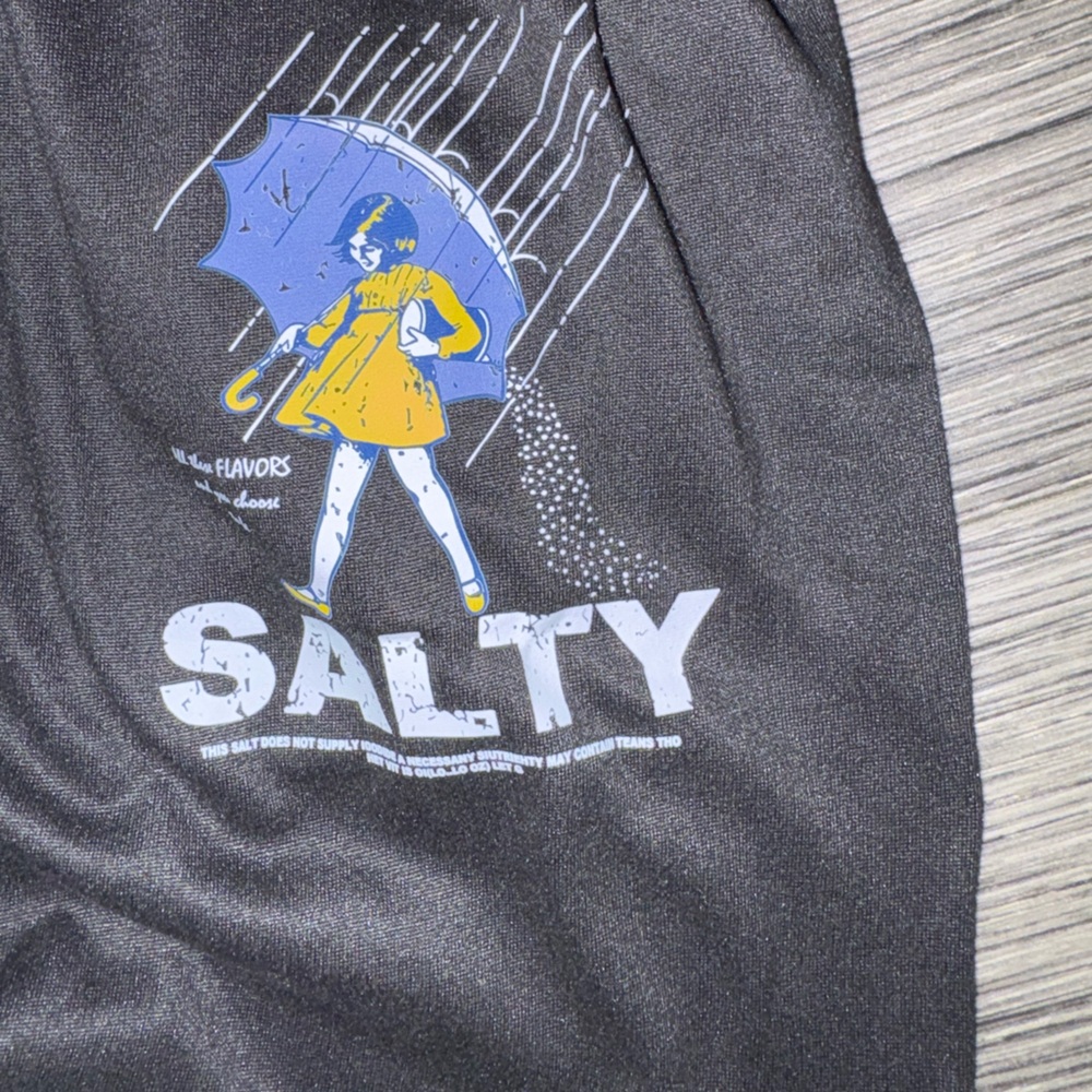 Women’s “Salty” 🧂 Black Graphic Pajama 3 Piece Set Size XL ~ NEW - Picture 12 of 13